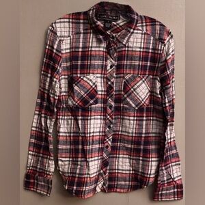 Women’s  Plaid Flannel Button- Up